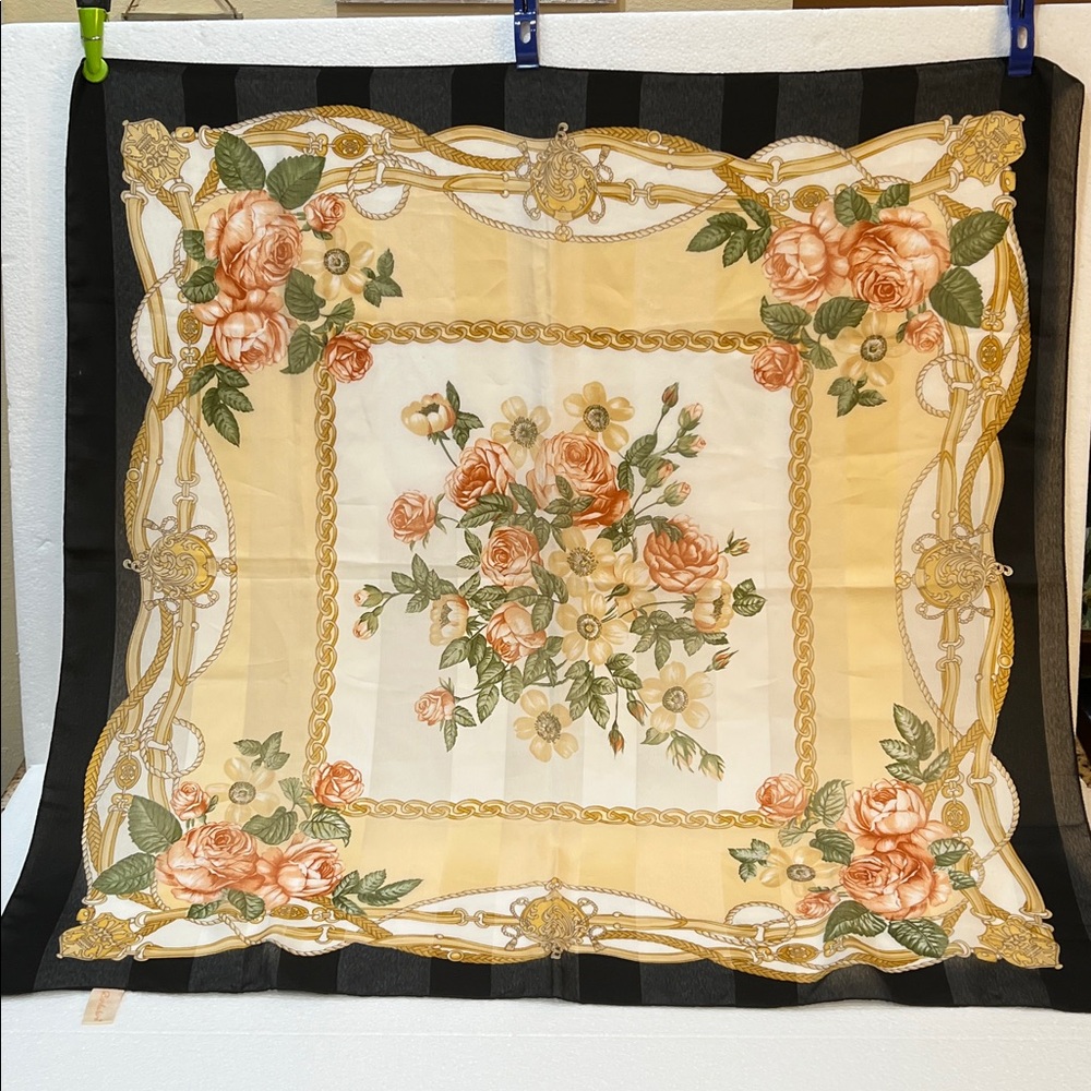 Fancy Floral Head or Accent Scarf made in Italy